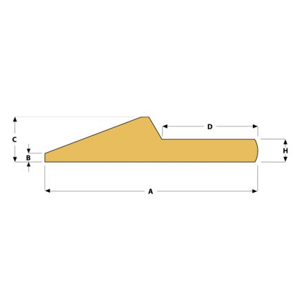 203x127 mm Félnyíl profil, 3,7m hosszú, 500 HB